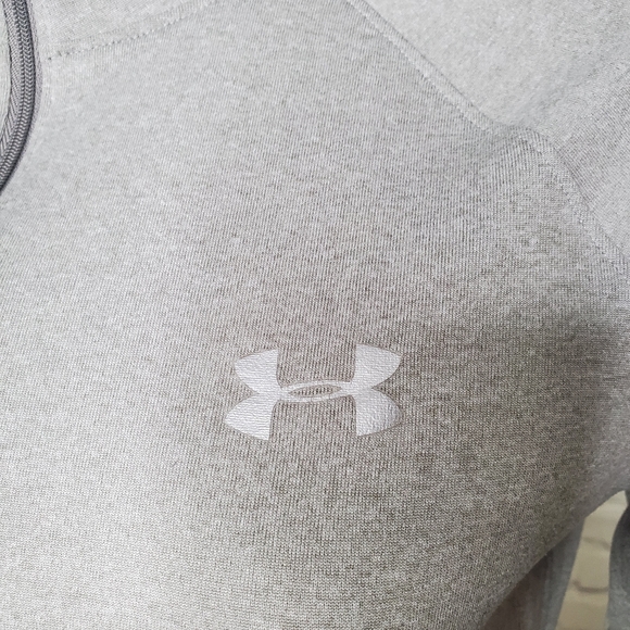 Under Armour Gray Quarter Zip Semi Fitted Longsleeve Shirt Size M - Picture 5 of 10